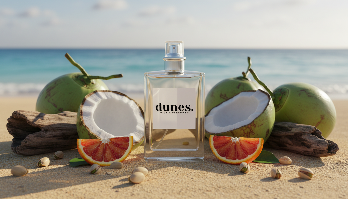 Summer Dream perfume bottle with complete square Dunes logo sticker